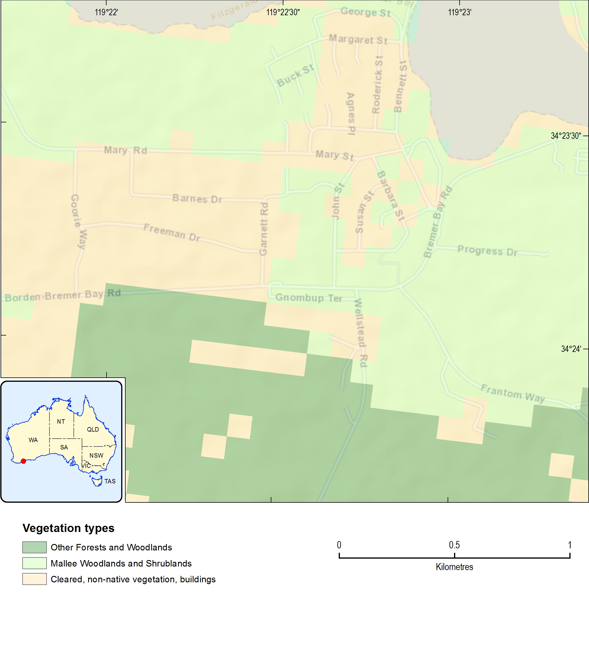 Example vegetation data at Jerramungup, WA.